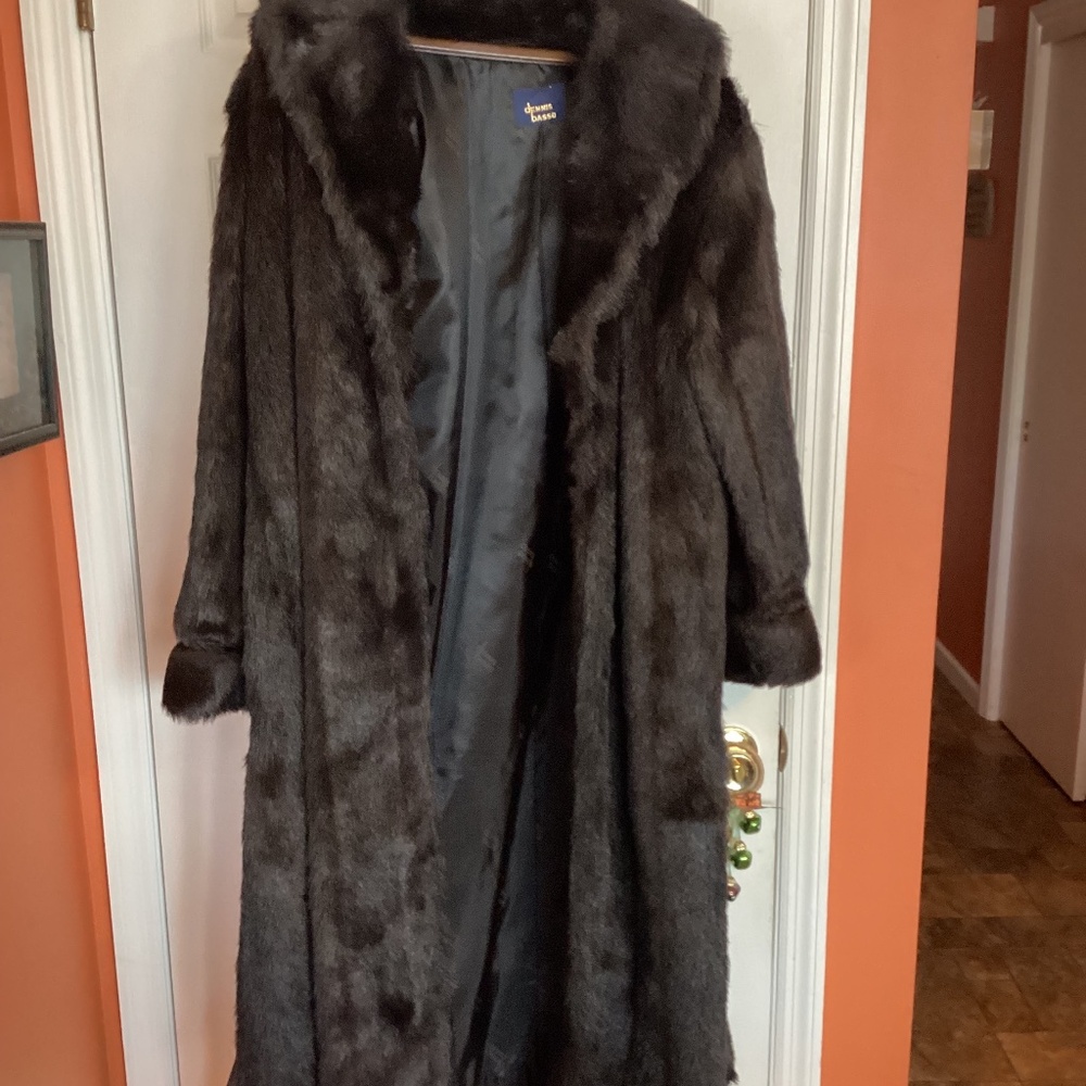 Dennis Basso Faux Fur Mink Coat
